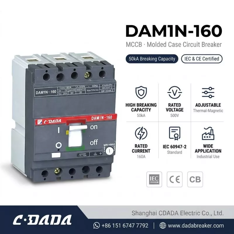 CDADA izdaje DAM1N-160 160A MCCB prekidač visokog kapaciteta
